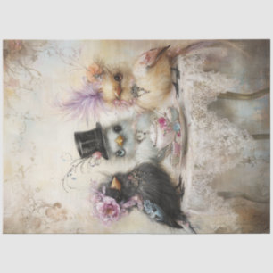 Papier Mousseline Découpage Vintage Chicks Tea Party Pastel Couleurs