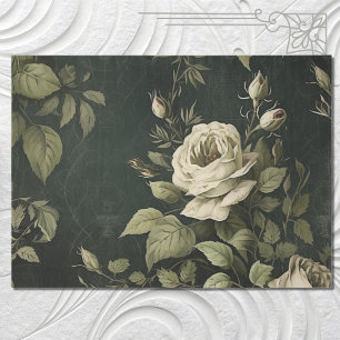 Papier Mousseline Découpage vintage Floral Rose
