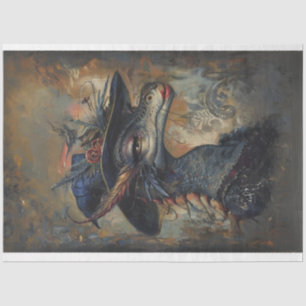 Papier Mousseline Découpage vintage Lady Dragon