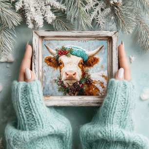 Papier Mousseline Découpage Vintage Noël Highland Cow