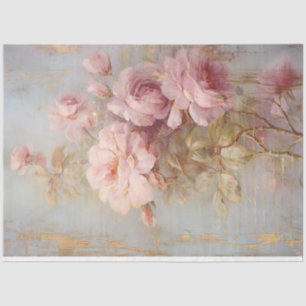 Papier Mousseline Découpage vintage Rose Blush Rose Gold Grunge