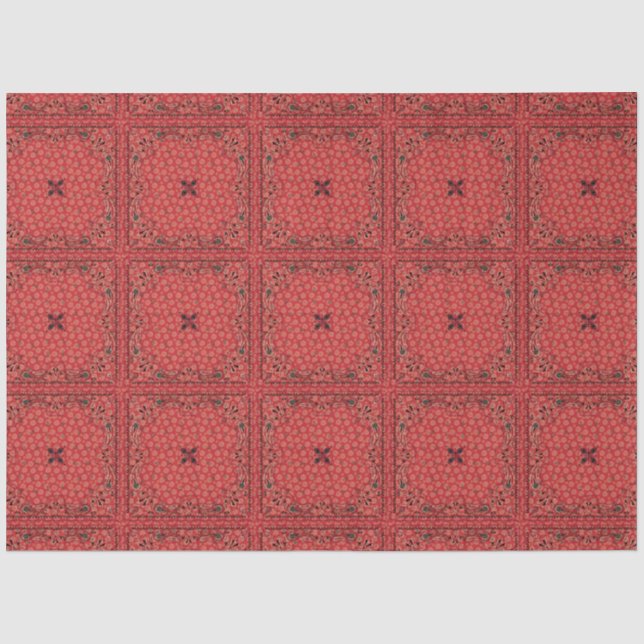 Papier Mousseline Découpage Western Red Bandana (Recto)