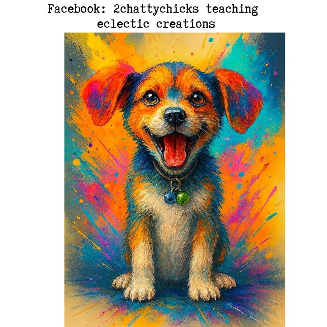 Papier Mousseline Decoupage Whimsical Abstract Beagle Joyful Pup  (Créateur téléchargé)