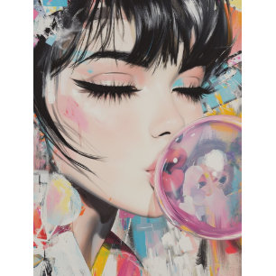 Papier Mousseline Découpage Whimsical Girl & Her Bubble Gum Memories