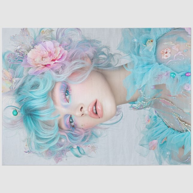 Papier Mousseline Découpage Whimsical Lady Sunkissé Style (Recto)