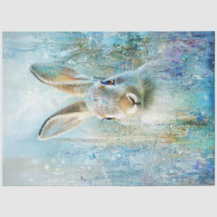 Papier Mousseline Découpage Whimsical Portrait de lapin numérique