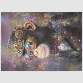 Papier Mousseline Découpage Whimsical Steampunk Vibrant Singe