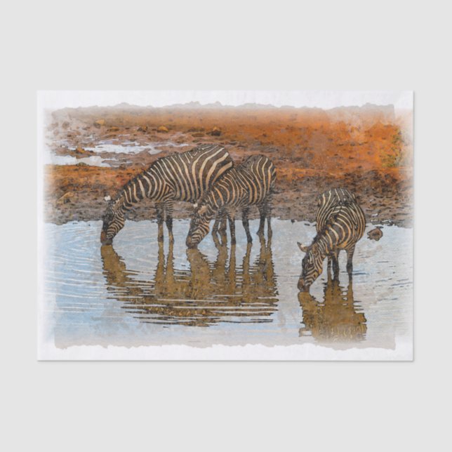 Papier Mousseline Découpage Zebra Artwork (Recto)