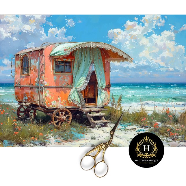 Papier Mousseline Découpe de Caravane Gitane (Créateur téléchargé)