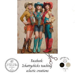 Papier Mousseline Découpe de cow-girls western boot-scootin