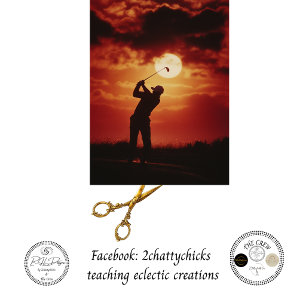 Papier Mousseline Découpe Golfeur Silhouette Horizon Fougueux