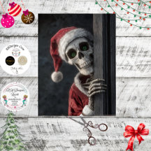 Découpe squelette Père Noël Lurking Regardant Art