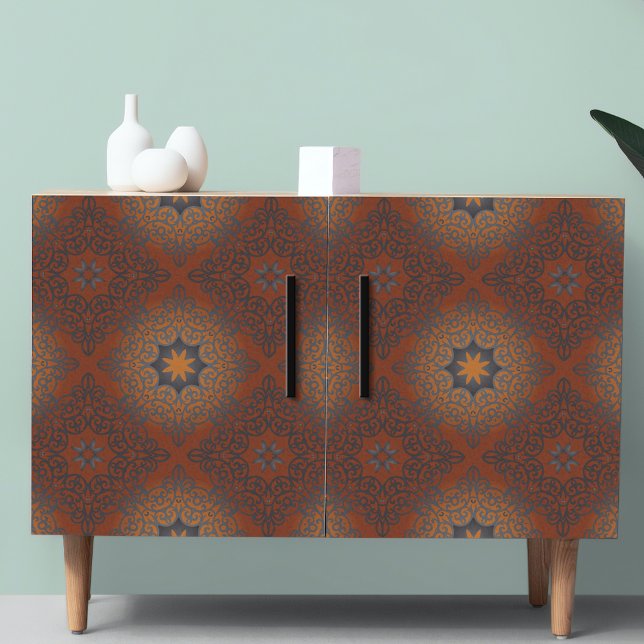 Papier Mousseline Décupage oriental noir Brown rouge Ombre arabesque (Créateur téléchargé)