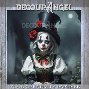 Papier Mousseline Dédoupage Harlequin fille