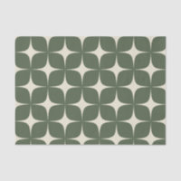Deep Green Ivory Mid Century Moderne Elegant Boho