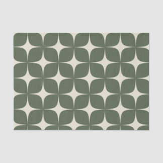 Papier Mousseline Deep Green Ivory Mid Century Moderne Elegant Boho