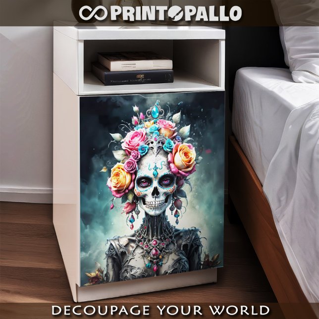 Papier Mousseline Déesse crânienne en fleurs - Lady Death (Créateur téléchargé)