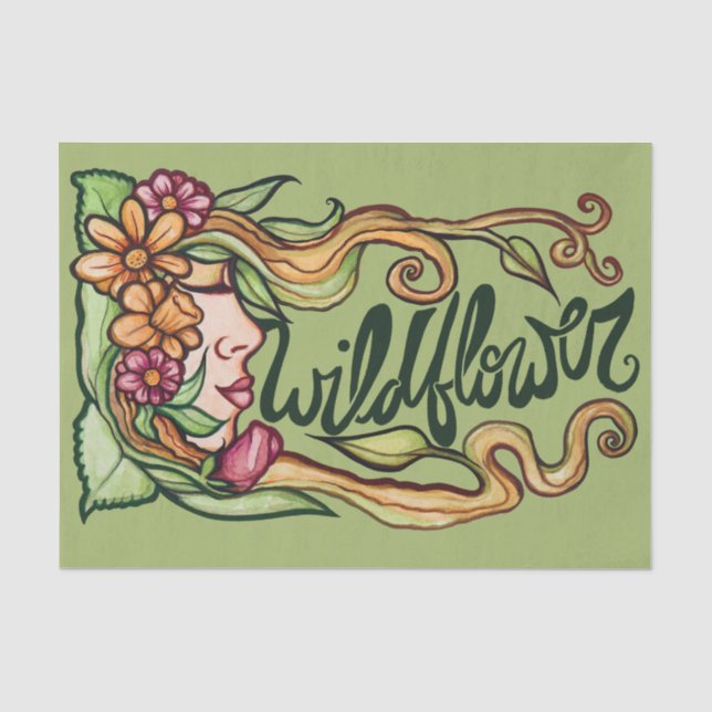 Papier Mousseline Déesse fleur sauvage (Recto)