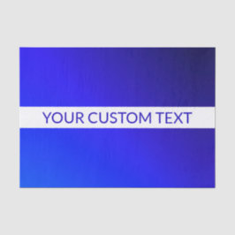 Papier Mousseline Dégradé bleu et texte modifiable sur bande blanche