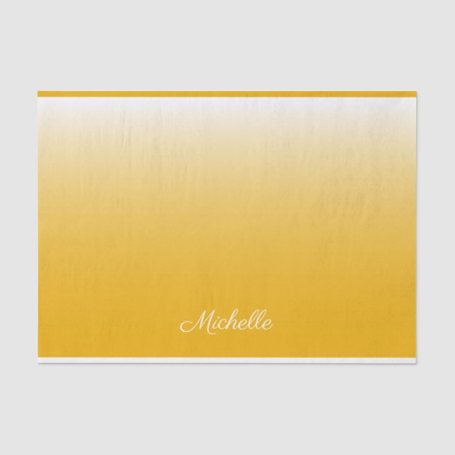 Papier Mousseline dégradé personnalisé ombre jaune (Recto)