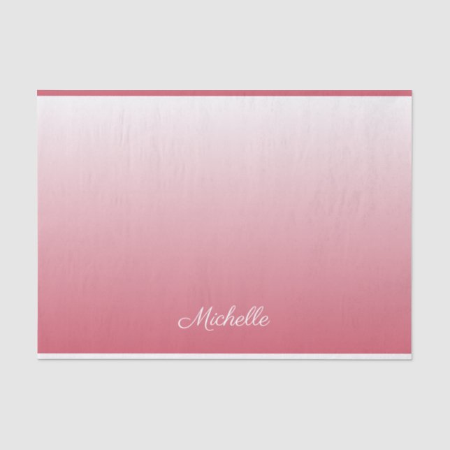 Papier Mousseline dégradé personnalisé ombre rose saumon (Recto)