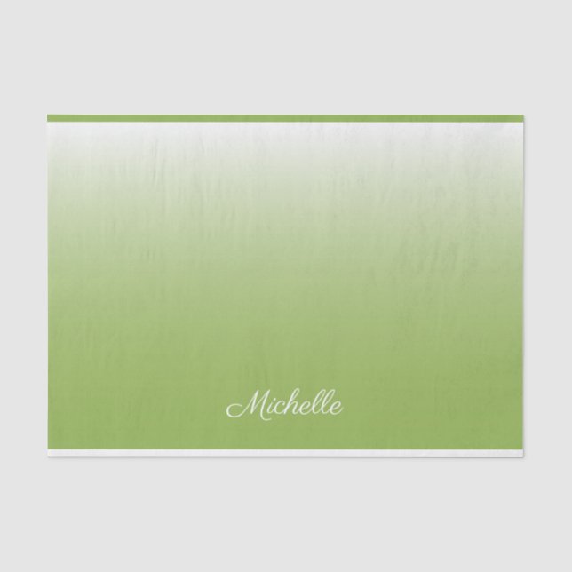 Papier Mousseline dégradé personnalisé vert vert foncé (Recto)