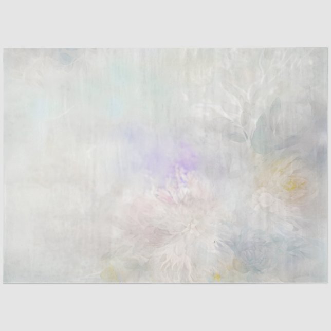 Papier Mousseline Délicat Pastel Floral Dahlias (Recto)
