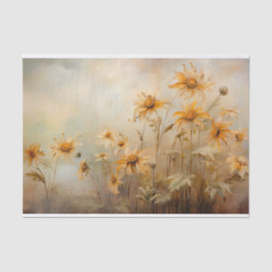 Papier Mousseline Délicate, Élégante Découpage Florale de Rudbeckia