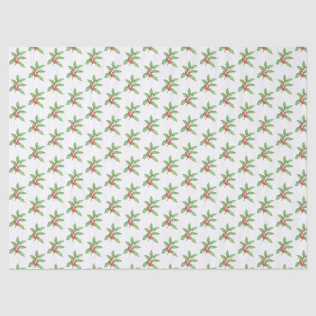 Papier Mousseline Delicate Holly berries Christmas (Recto)