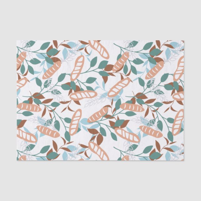 Papier Mousseline Délicieux Motif de baguette de blé biologique (Recto)