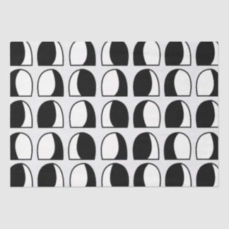 Papier Mousseline Demi-cercle noir et blanc géométrique