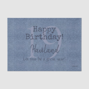 Papier Mousseline Denim Look personnalisable cadeau Tissu HAMbyWG