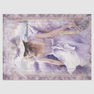 Papier Mousseline Dentelle-dame-lavande