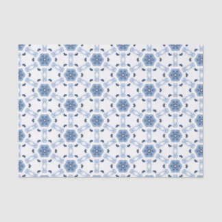 Papier Mousseline Dentelle de prairie moderne Indigo Sky Blue Folk G