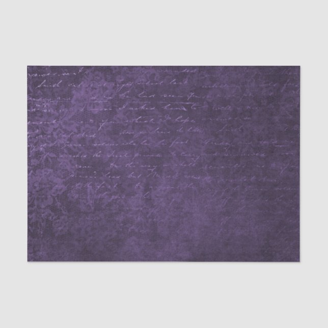 Papier Mousseline Dentelle violette et collage de script (Recto)
