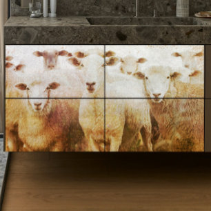 Papier Mousseline Déroupage du troupeau de moutons