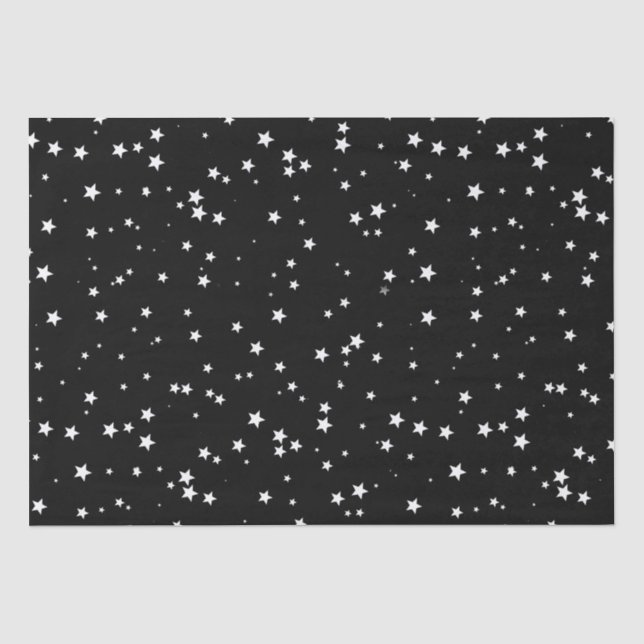 Papier Mousseline Des petites étoiles blanches branchées sur le ciel (Recto)