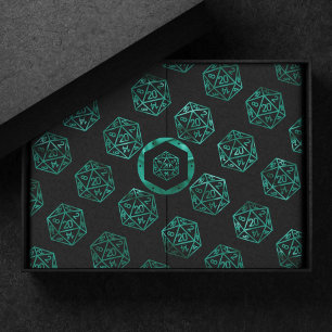 Papier Mousseline Dés RPG   Joueur de rôle Lime Green Retro Tablett