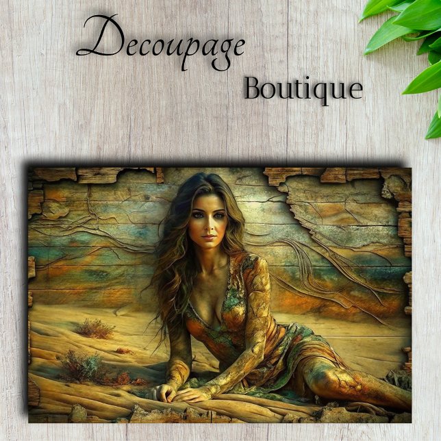 Papier Mousseline Désert Empress : Golden Sands Portrait Decoupage (Desert Empress Golden Sands Portrait Decoupage Tissue Paper)