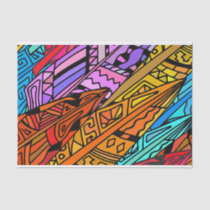 Papier Mousseline Design africain coloré
