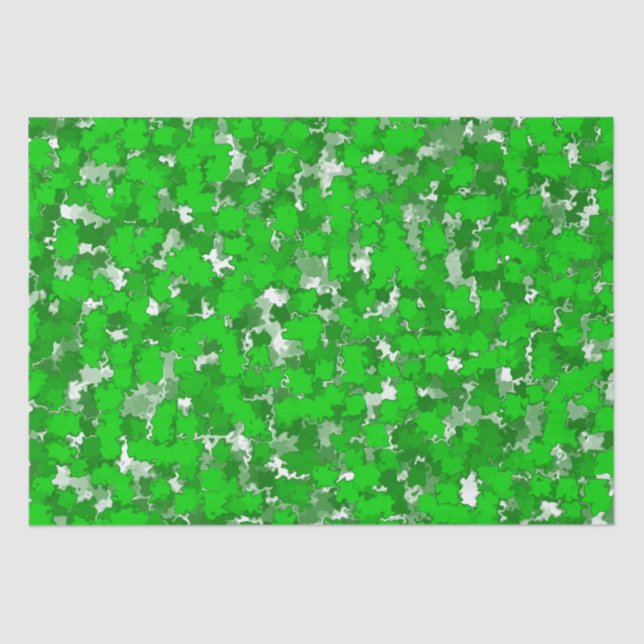 Papier Mousseline Design d'art Abstrait Foliage vert (Recto)