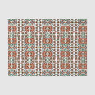 Papier Mousseline Design d'art folklorique estonien avec fleurs