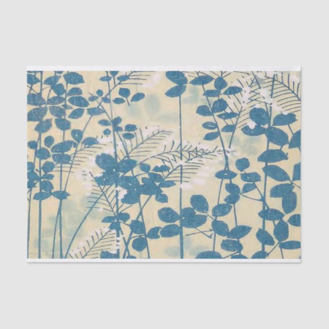 Papier Mousseline Design de fleurs anciennes - Papier Tissu pour l'a (Recto)