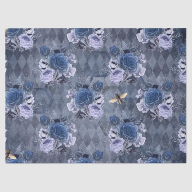 Papier Mousseline Design de la série Blue Bee 1 (Recto)