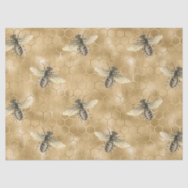 Papier Mousseline Design de la série d'abeilles miel 6 (Recto)