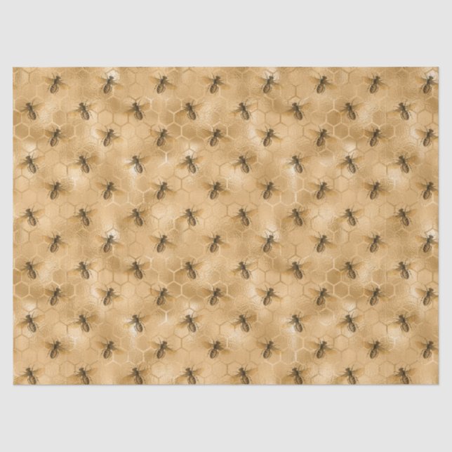 Papier Mousseline Design de la série des abeilles miel 13 papier de  (Recto)