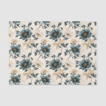 Design floral bleu foncé