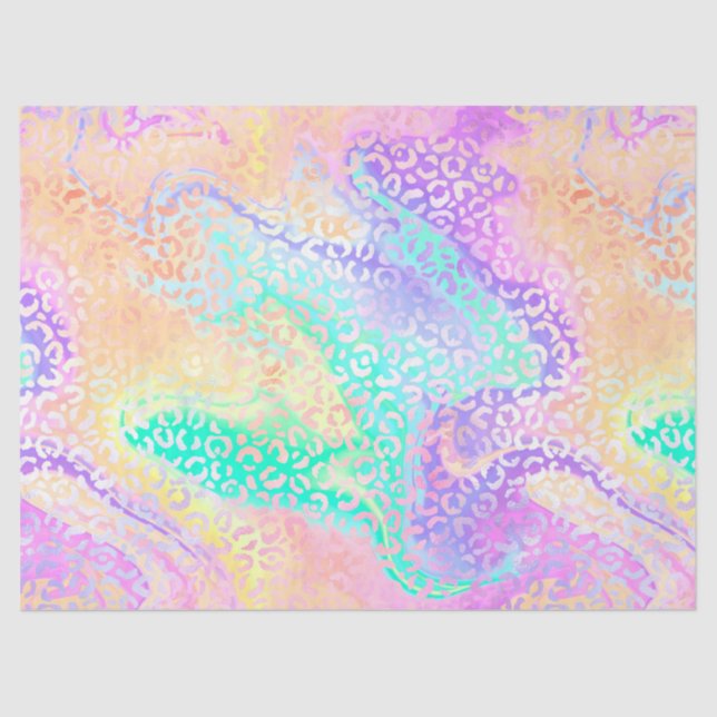 Papier Mousseline Design Iridescendant Leopard Series 3 (Recto)
