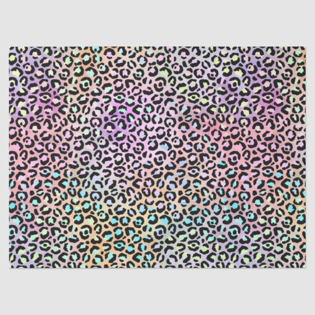 Papier Mousseline Design Iridescendant Leopard Series 6 (Recto)