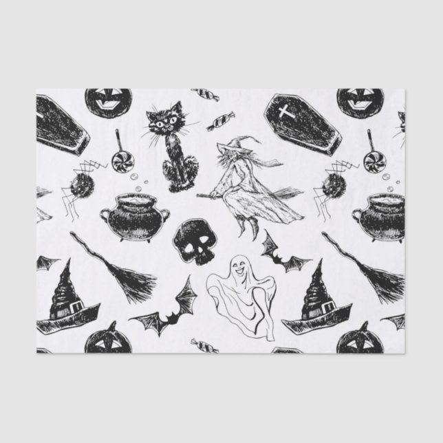 Papier Mousseline Design motif d'Halloween (Recto)